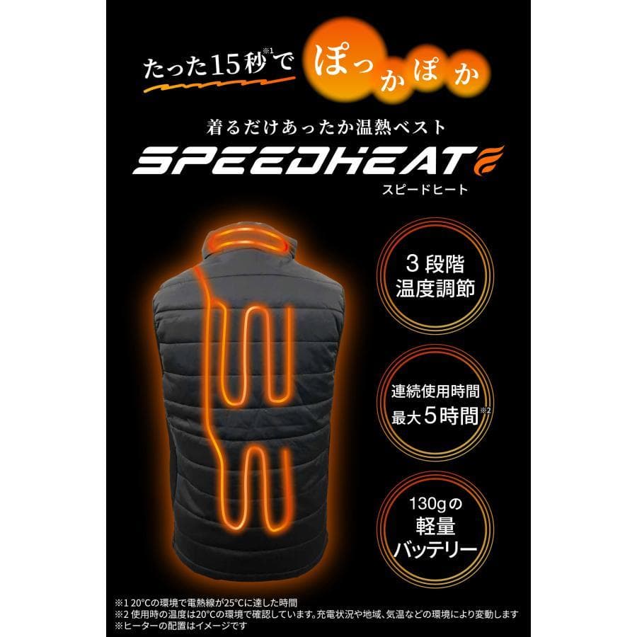 新品・2着セット●スピードヒート●温熱ベスト メンズ・レディース ヒーターベスト