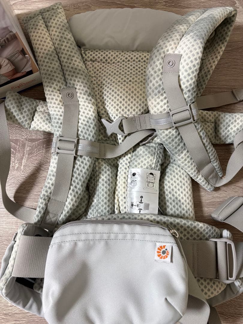 [美品]エルゴベビーオムニブリーズタイダイグレーよだれカバーセット