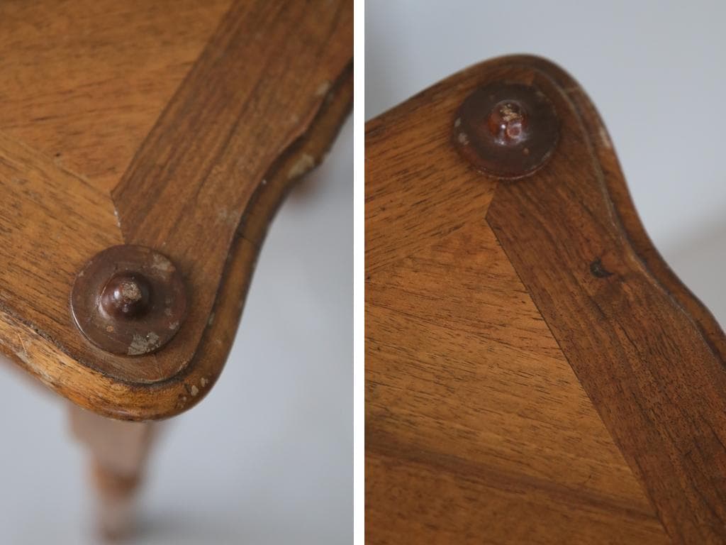 フランスアンティーク木製ソーイングテーブル/裁縫箱/メイクボックス(91-225