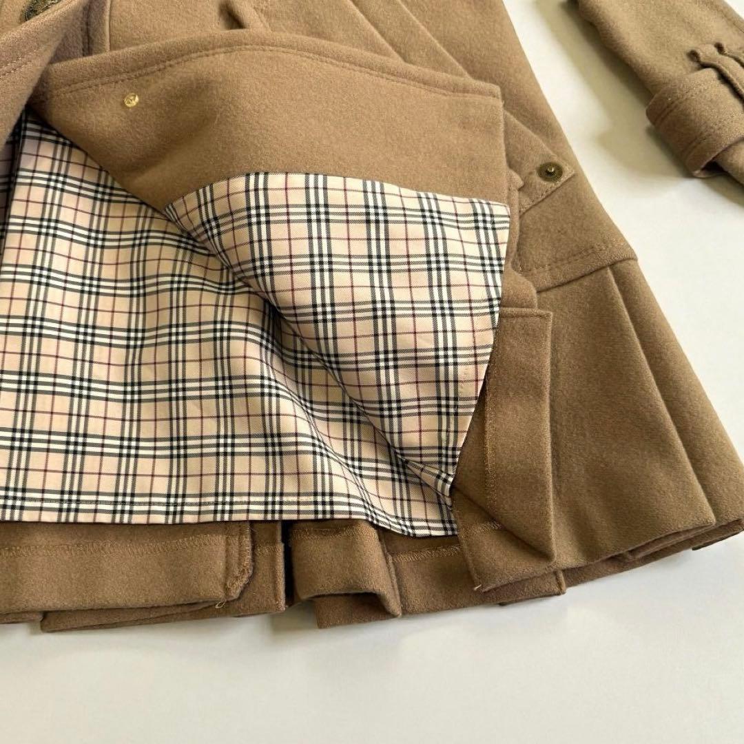希少美品✨バーバリーブルーレーベル　ウールプリーツコート38 ノバチェック