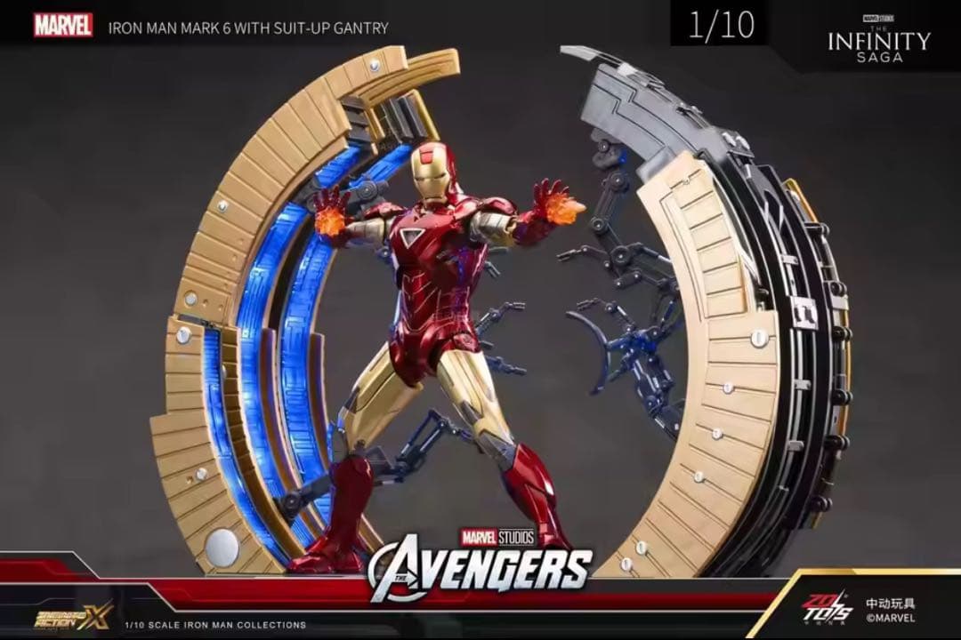 ZDtoys アイアンマン MK6 フィギュア　スーツガントリー　セット