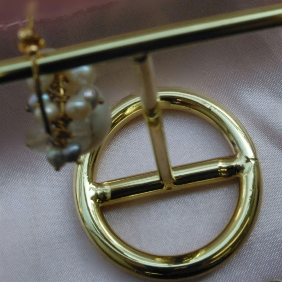 【※限定最終価格※】セミバロック白パール16㎜ 全長3.3㎝ 全15石フープ2㎝