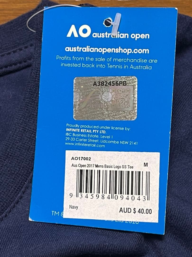 Australian Open Tシャツ ネイビー　タオル　2017年