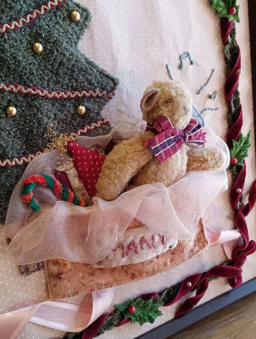 希少　マニー　Many　クリスマス　コラージュ　パッチワーク　フレーム