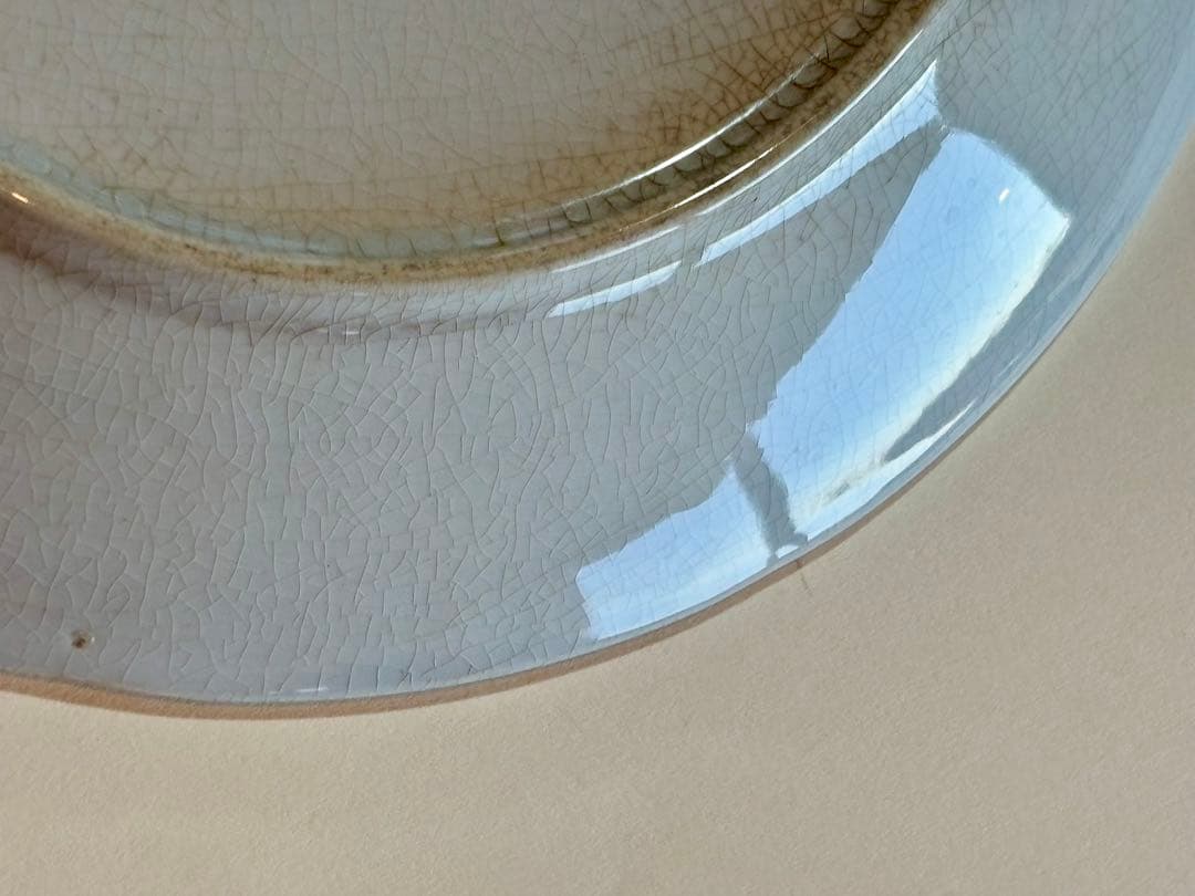 フランスアンティーク サーギュミヌ窯 美しい白いお皿-B 22.5cm