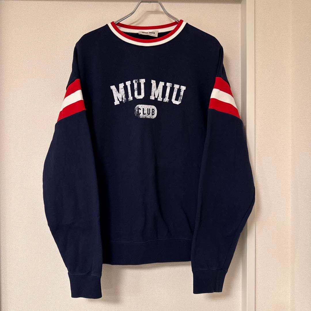 希少★Miu Miu Club 2017 プレフォール ロゴスウェット ネイビー