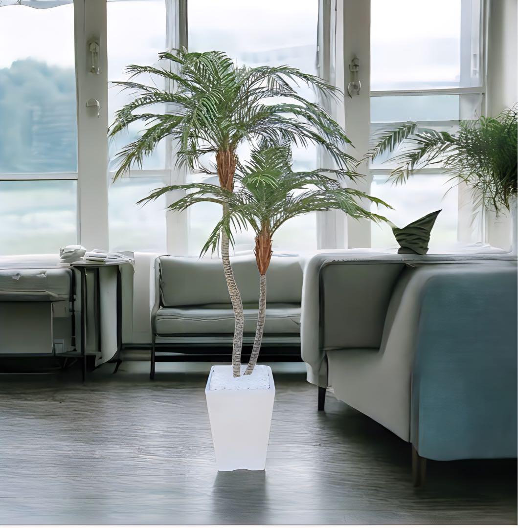 光触媒　人工観葉植物　フェイクグリーン　フェニックス パーム2本立