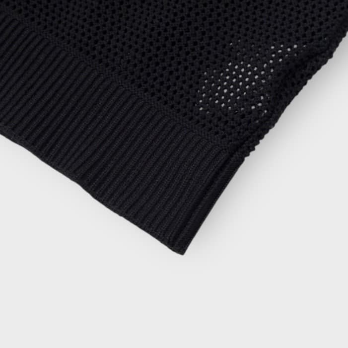 CULLNI【Mesh Knit ZIp Up Polo Shirt】