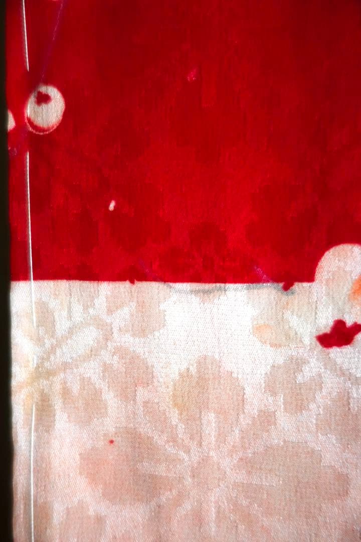 アンティーク四つ身　子ども着物　七五三　お雛祭りに　市松に花薬玉　大正ロマン