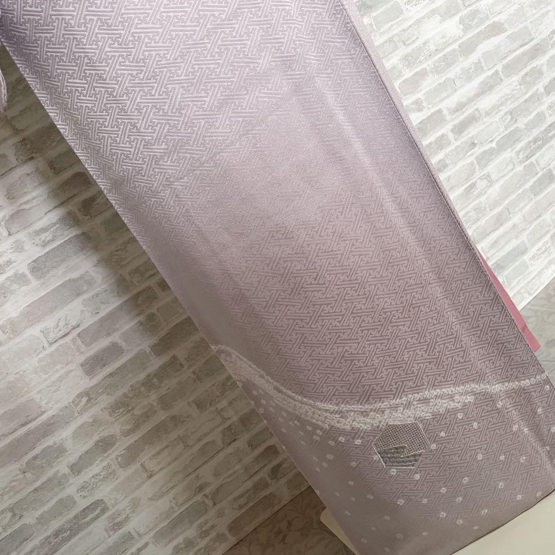 訪問着　フルセット　亀甲紋様　汕頭刺繍　鹿の子絞り　紗綾形地紋　入学式　H8