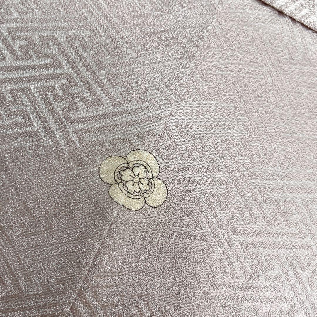 訪問着　フルセット　亀甲紋様　汕頭刺繍　鹿の子絞り　紗綾形地紋　入学式　H8