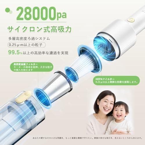 掃除機 コードレス 【12月新登場！28000Pa超強力吸引・0.5k_corg