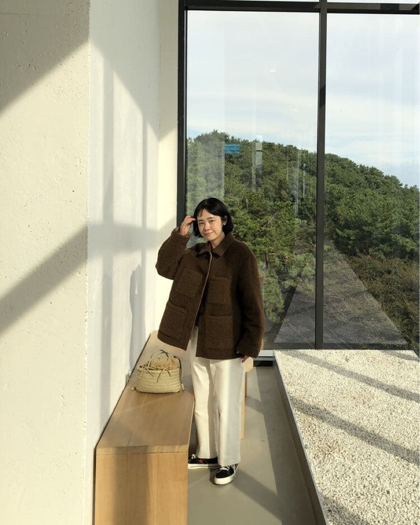 定価37000円 韓国 WLL ウールジャケット ブラウン