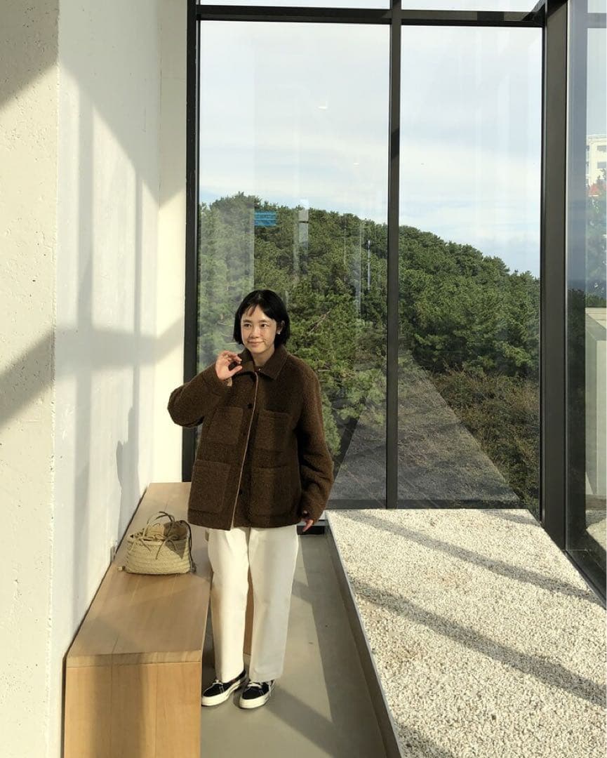 定価37000円 韓国 WLL ウールジャケット ブラウン