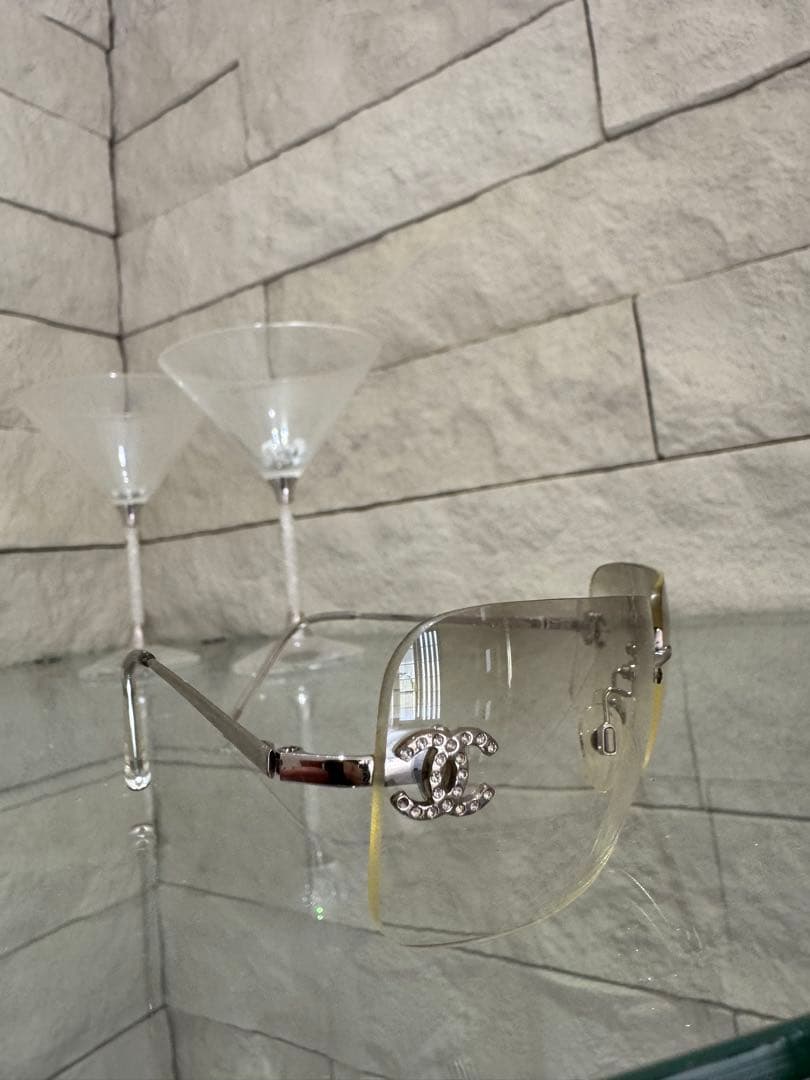 CHANEL シャネル ココマーク リムレス サングラス シルバー