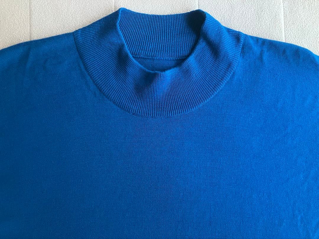 JOHN SMEDLEY ウール 30G モックネックニット ロイヤルブルー L