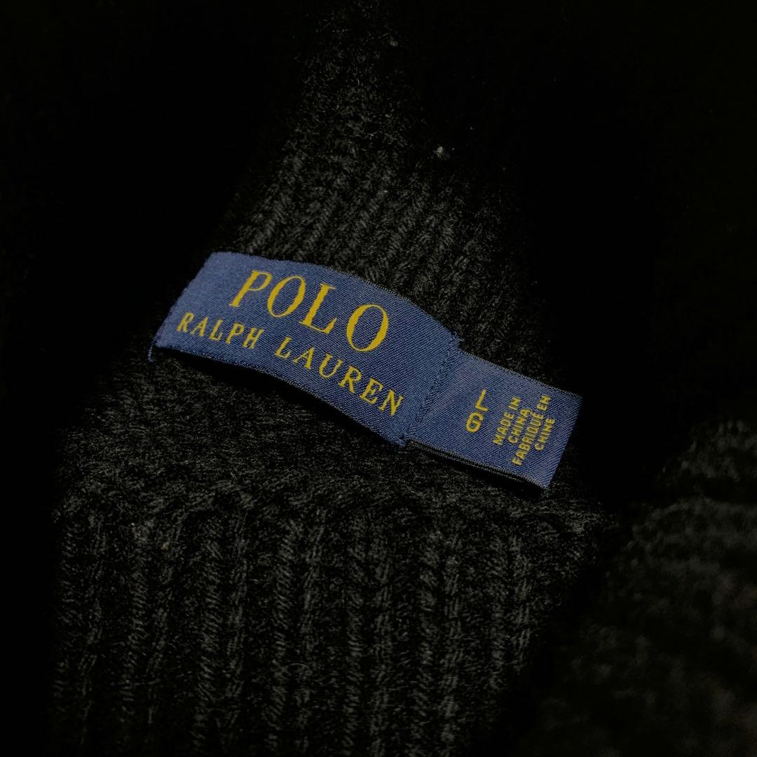 POLO RALPH LAUREN　PWING HIGH NECK KNIT　黒