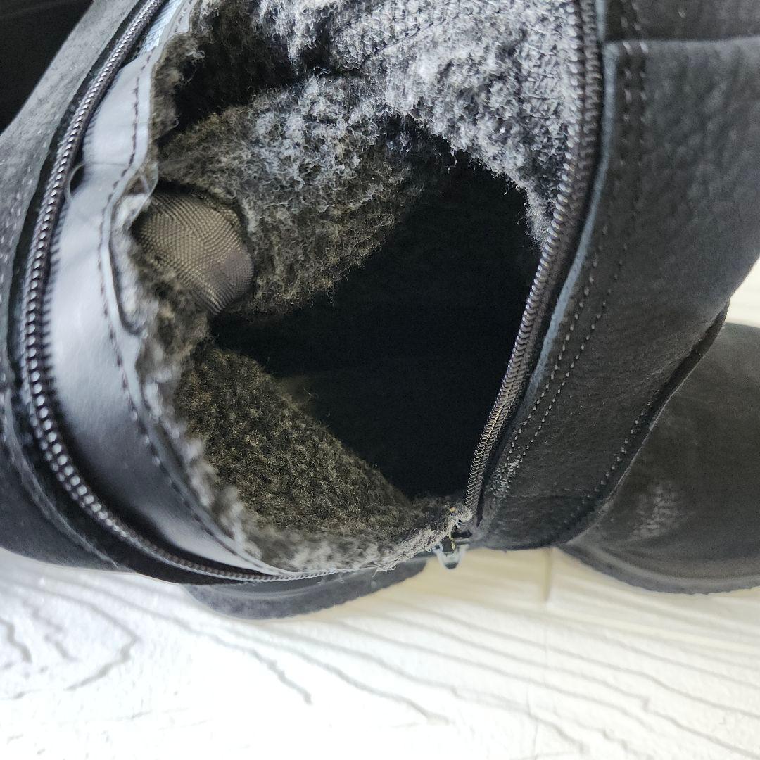 極美品✨eccoエコー超ロングブーツ23.5cmスエード中ボア滑り止めジッパー付