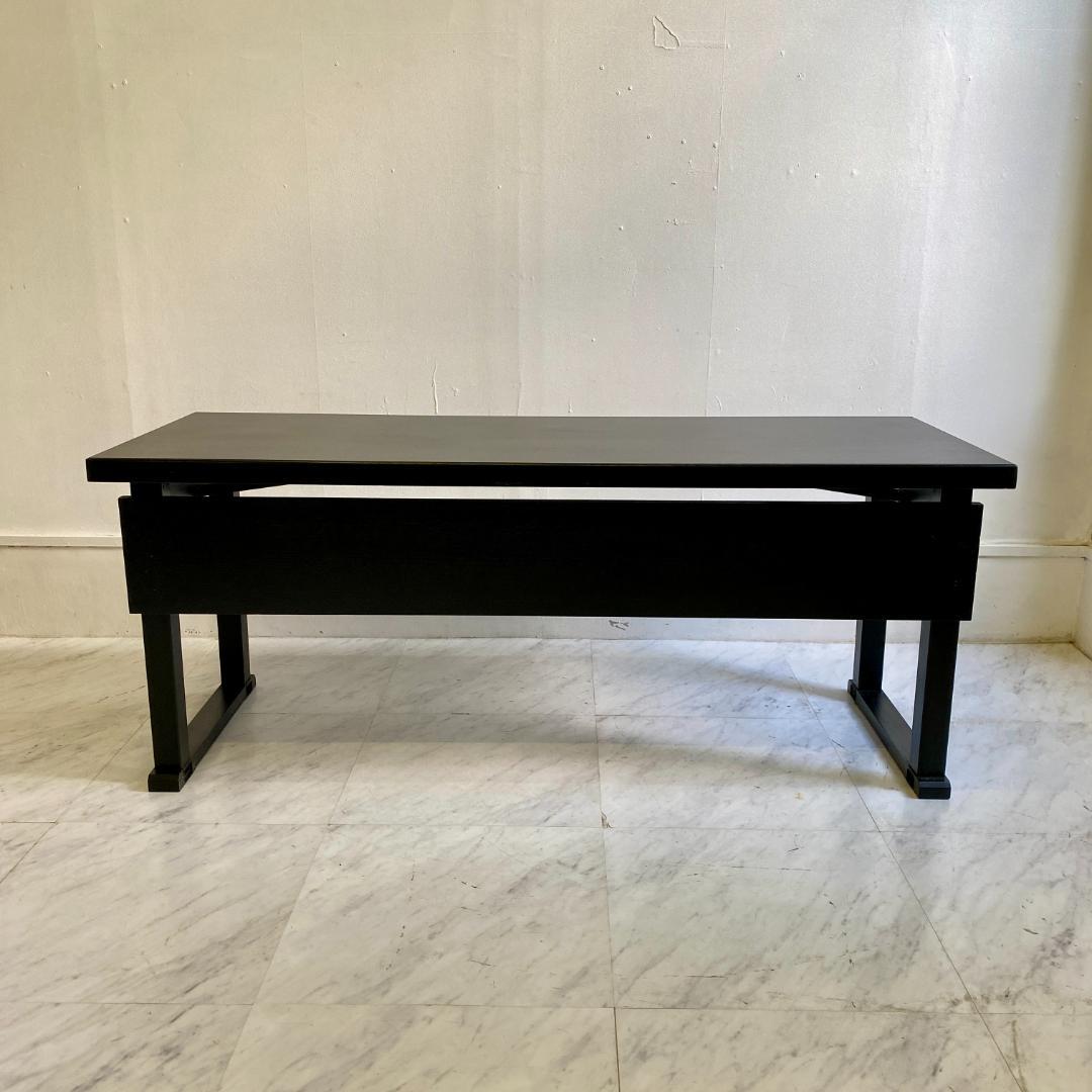 千翔 龍門堂 長テーブル 黒の木製テーブル8台セット 折りたたみ 和室