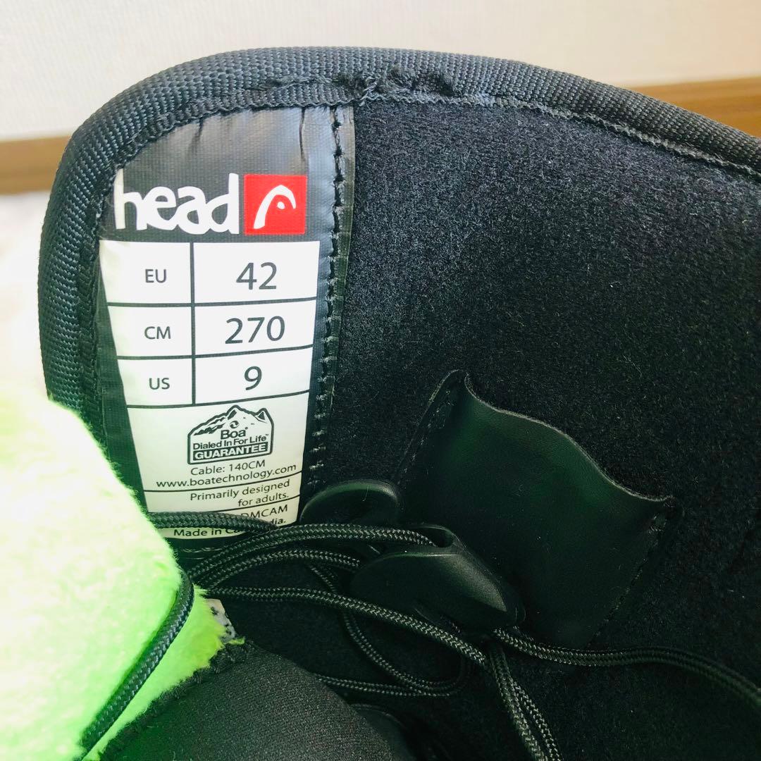 head STRIKE BOA スノーボードブーツ ブラック グリーン ボア