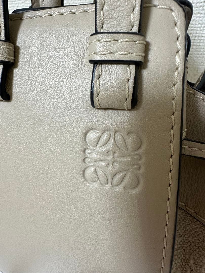 【極美品】LOEWEロエベ ハンモック ミニ DW レザー&リネン ライトオーク