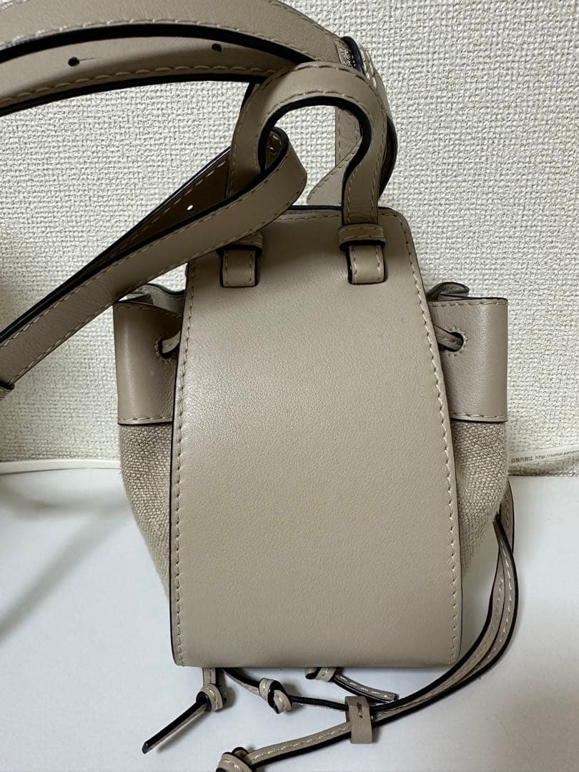 【極美品】LOEWEロエベ ハンモック ミニ DW レザー&リネン ライトオーク