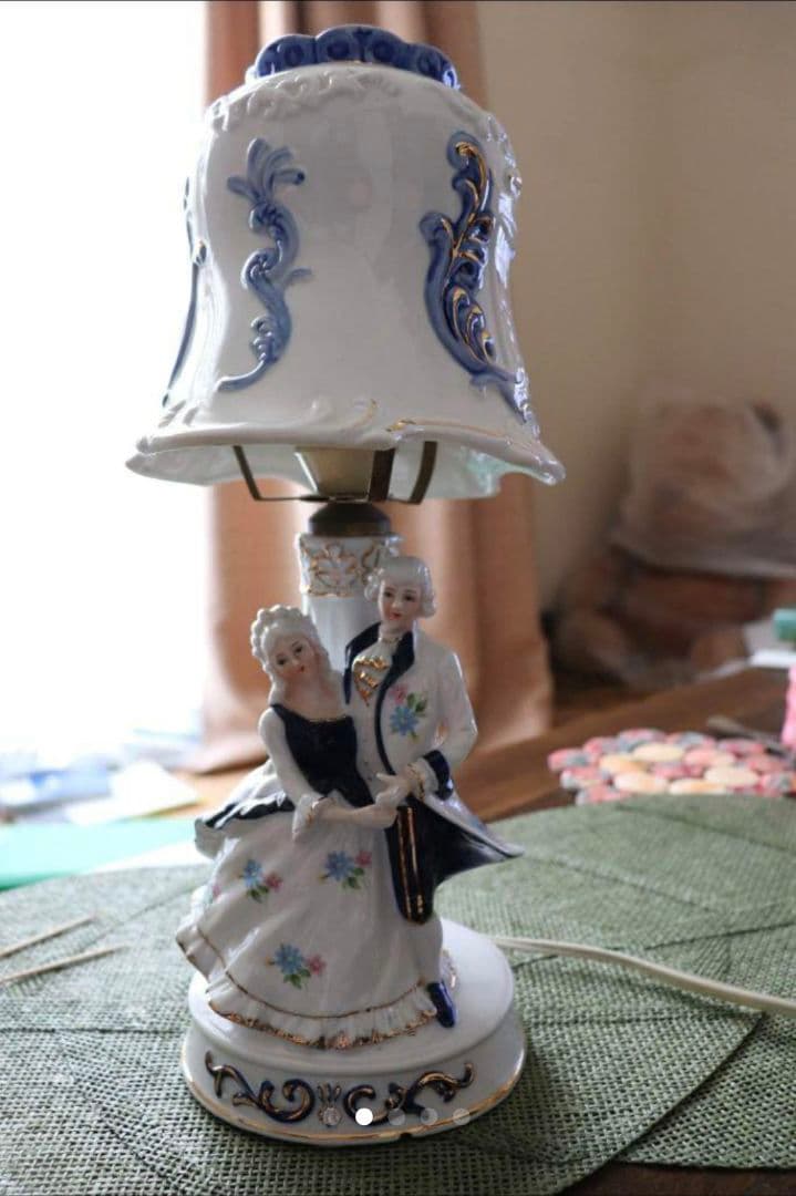 ランプ アンティーク レトロ KATO KOGEI 加藤工芸 西洋 レース人形