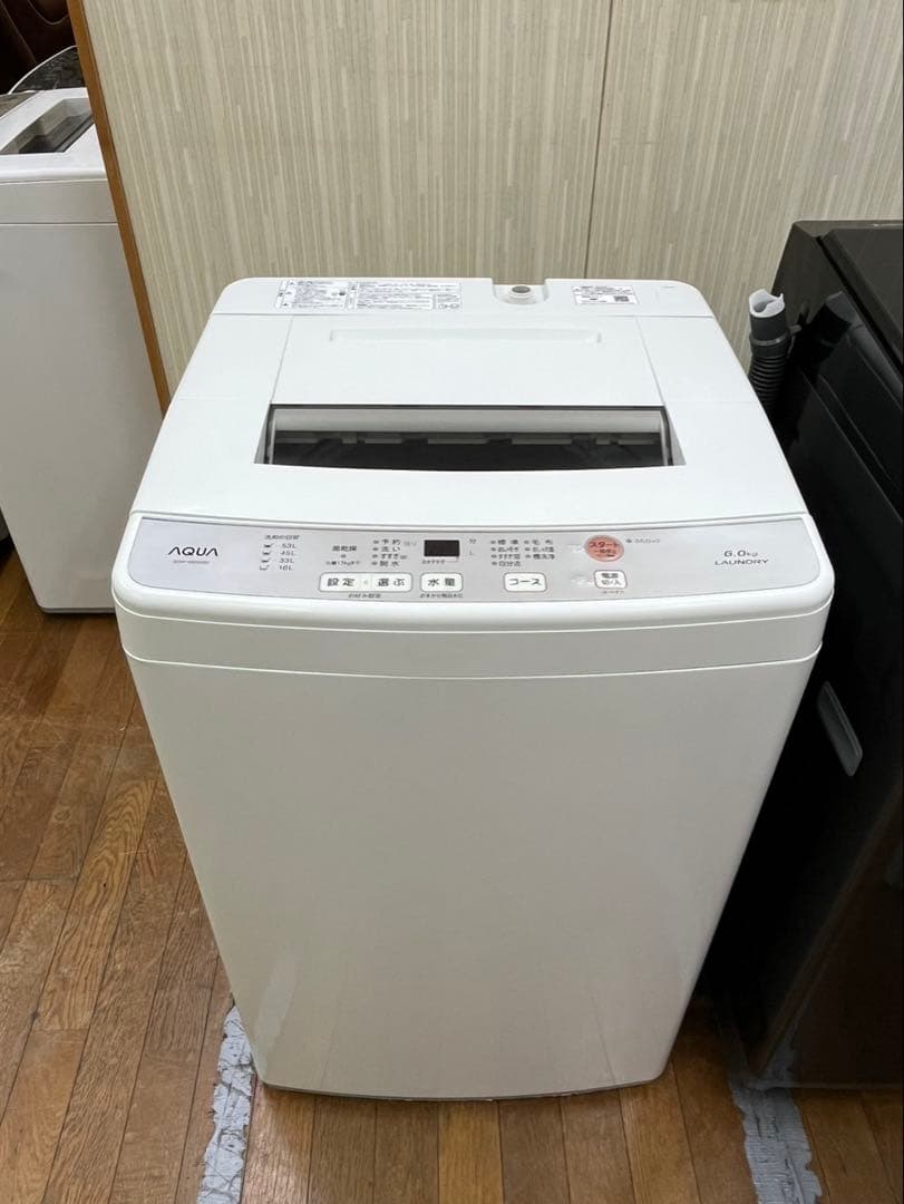 6.0kg AQUA 全自動 縦型洗濯機 AQW-S60G 2018年