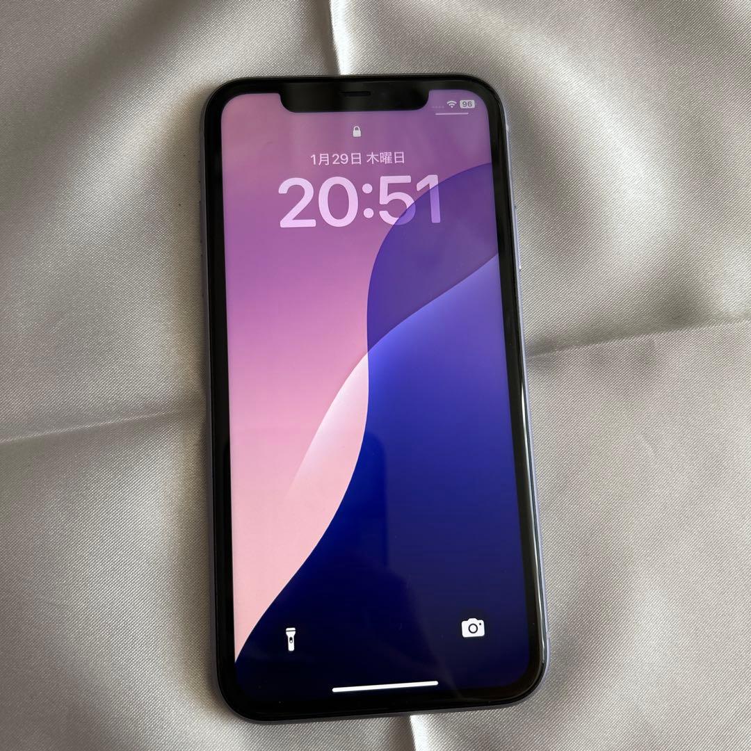 iPhone11 64GB パープル SIMフリー 画面割れなし