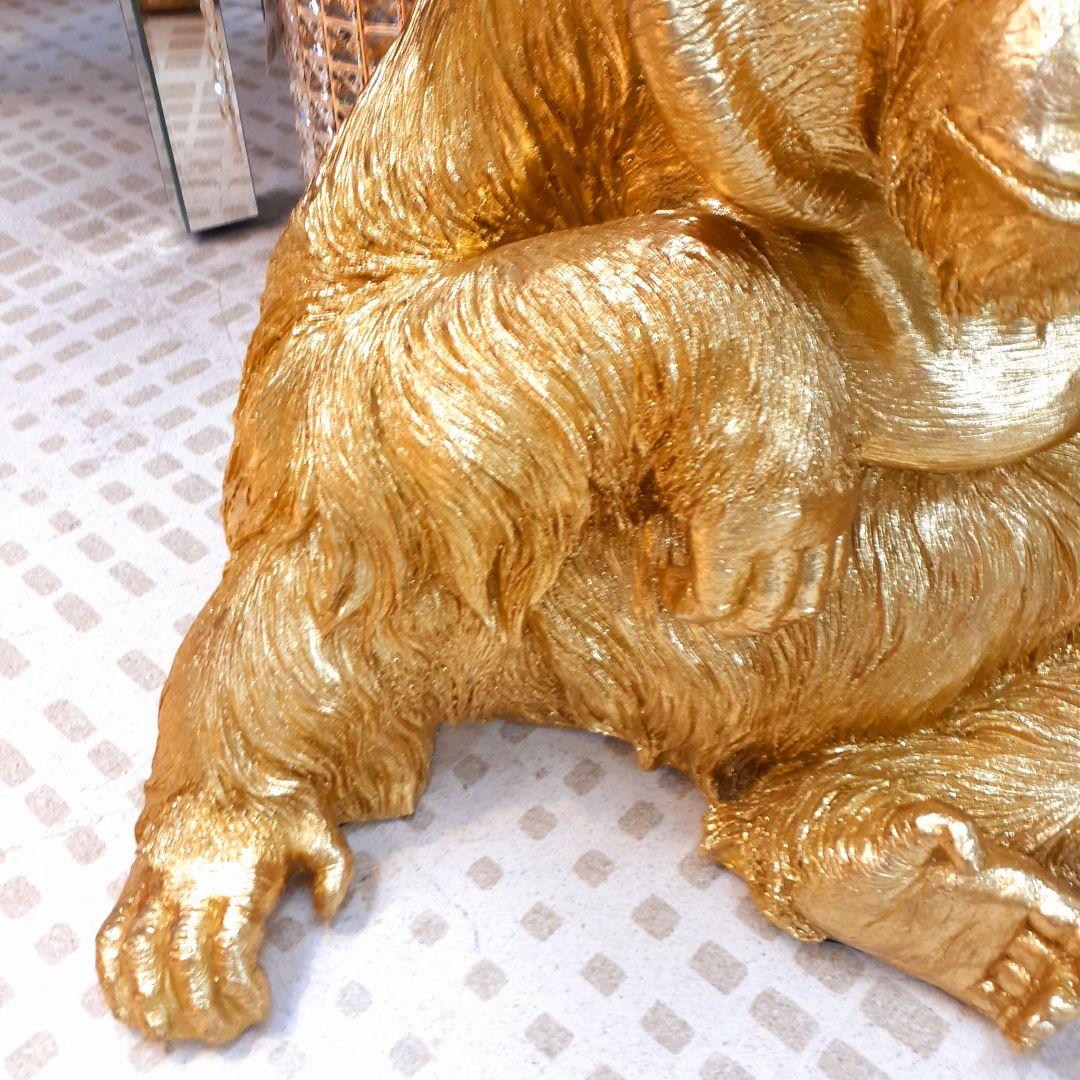 輸入雑貨　北欧　ゴールド　『オラウータンのオブジェ』　開運　縁起物　大きい