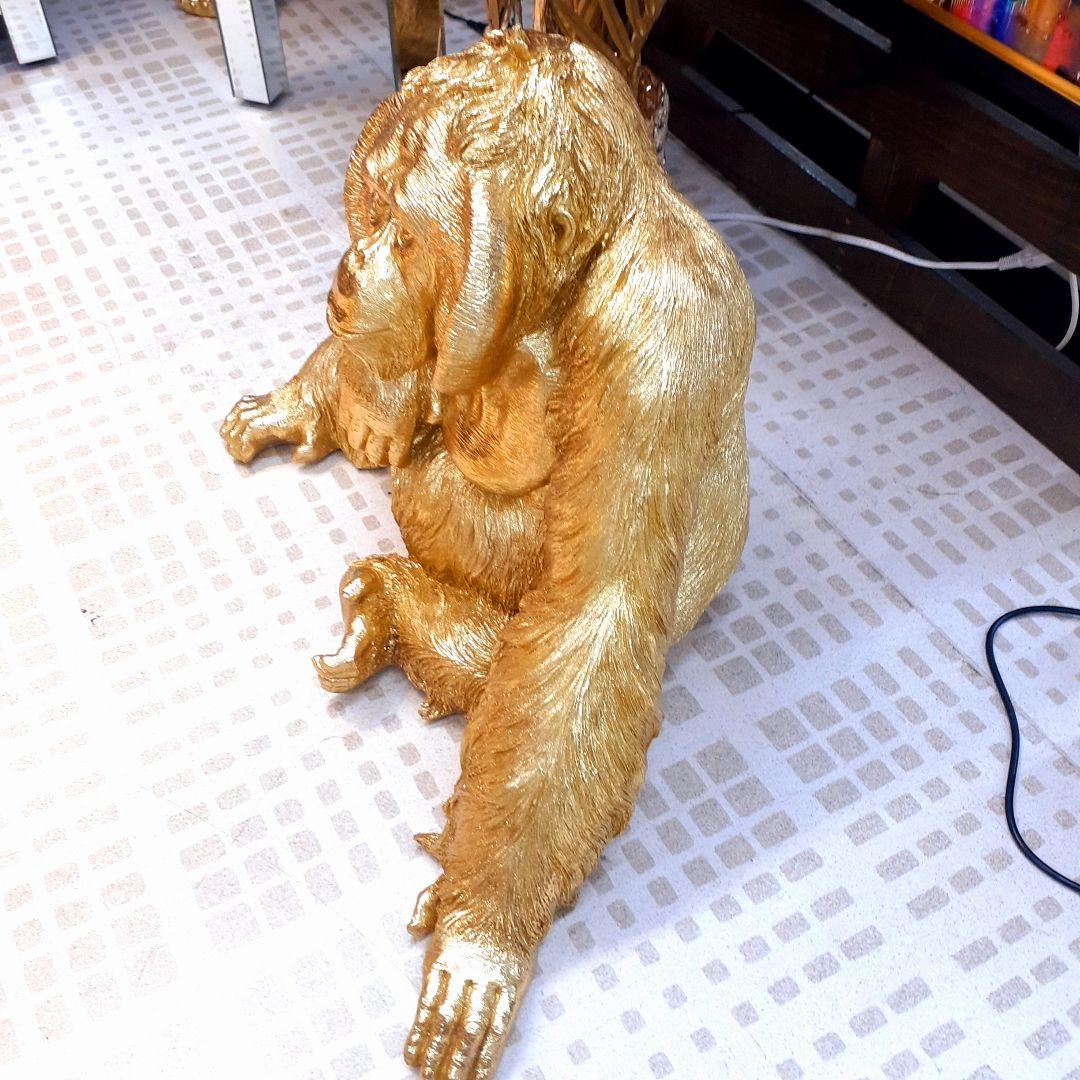 輸入雑貨　北欧　ゴールド　『オラウータンのオブジェ』　開運　縁起物　大きい