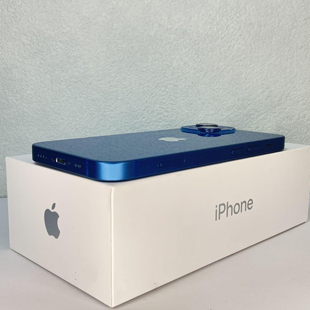 【極美品】IPhone13mini 128GBブルー　新品バッテリー100％