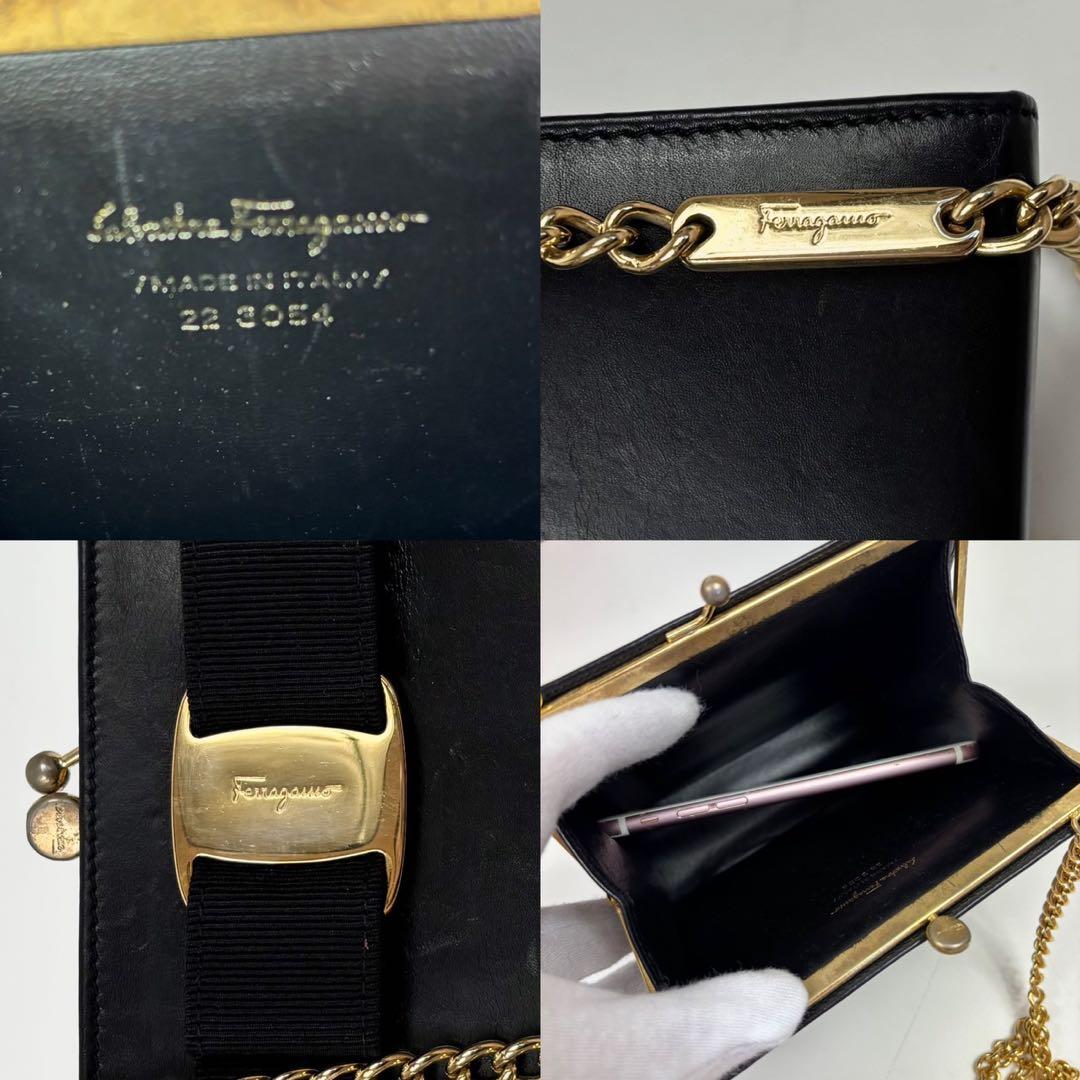 専用フェラガモ ショルダーバッグ ヴァラリボン チェーン 金具