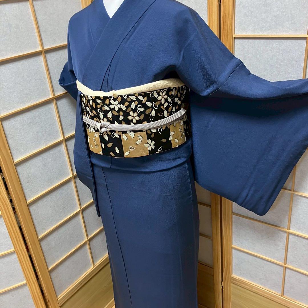 すーちゃん様［5815］色無地 美品 一つ紋 蔦 ガード加工済 正絹 着物 袷