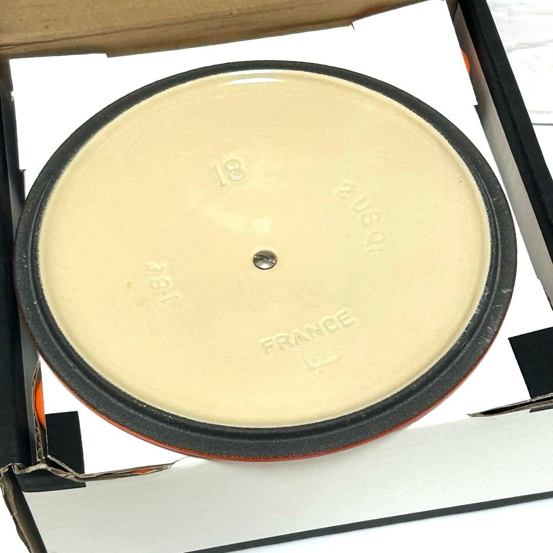 【美品】LE CREUSET ココット・ロンド　オレンジ 18cm ル・クルーゼ