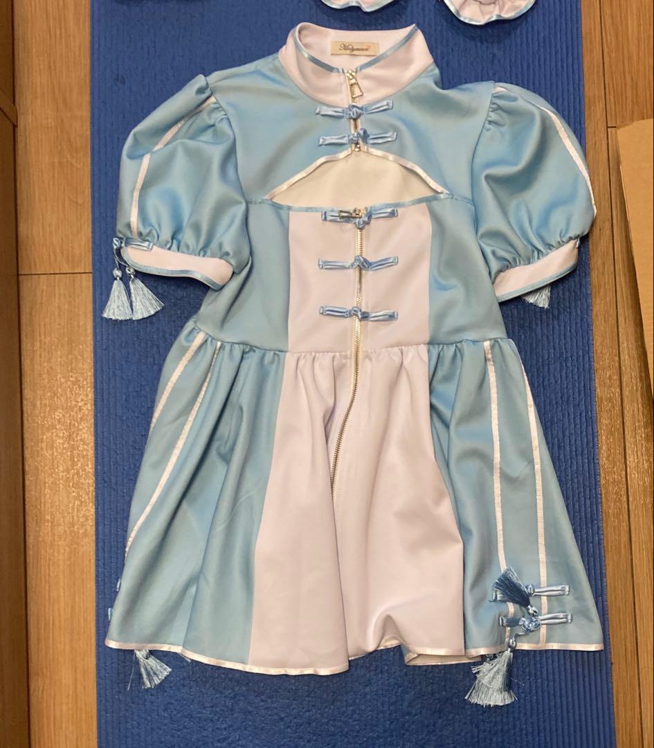 マリームーン　天使界隈..チャイナワンピース 水色 ワンピース