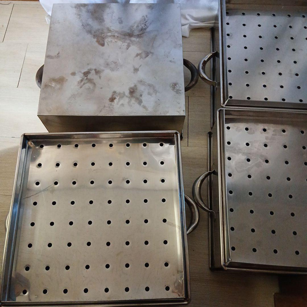 業務用☆角型4段ステンレス蒸し器☆セイロ スチーマー