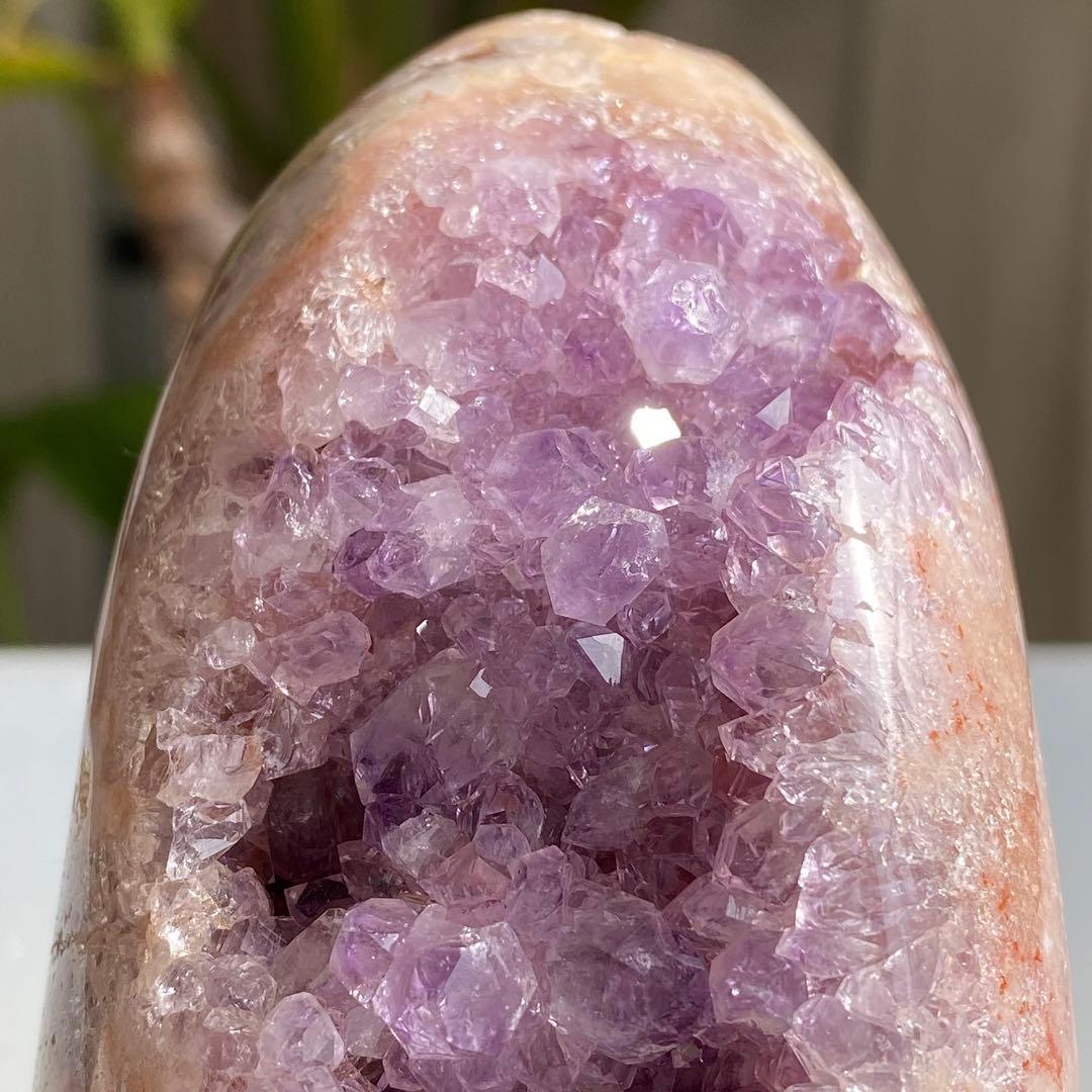 【 天然石 ピンクアメジスト アメジスト ドゥルージー ドーム 紫水晶 】