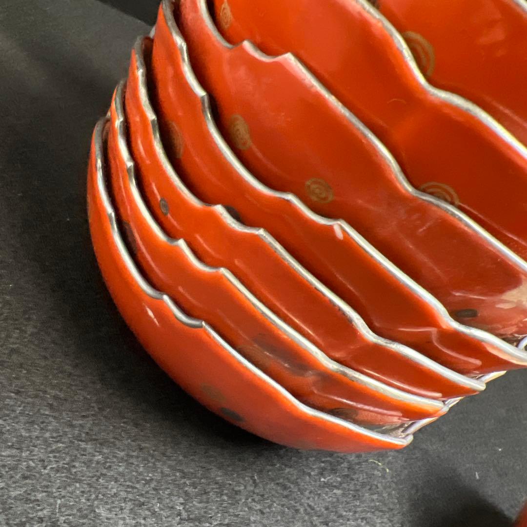 明治初期　九谷焼　朝日向付8客　幅約14.5㎝　東Y7-1219☆1Fトヒウ