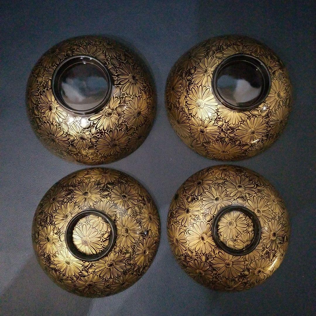 専用 総沈金 菊花詰 吸物椀 5客　懐石椀 茶道具