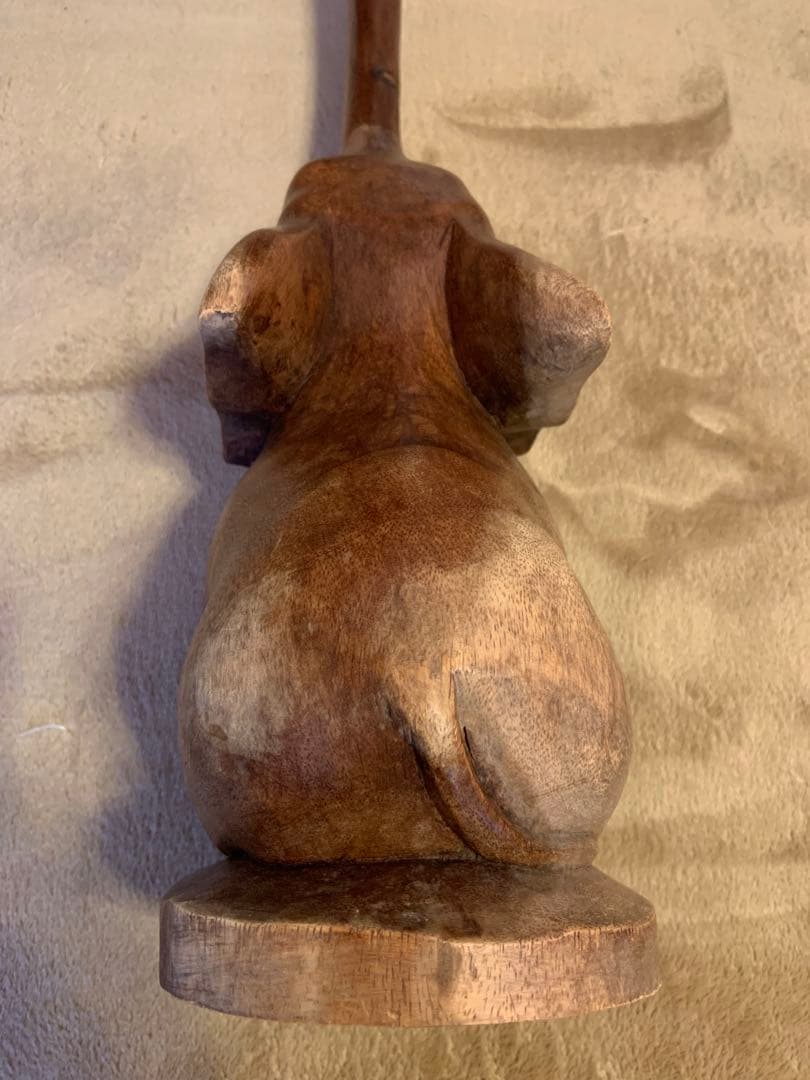 木製 象の彫刻　アジアン雑貨