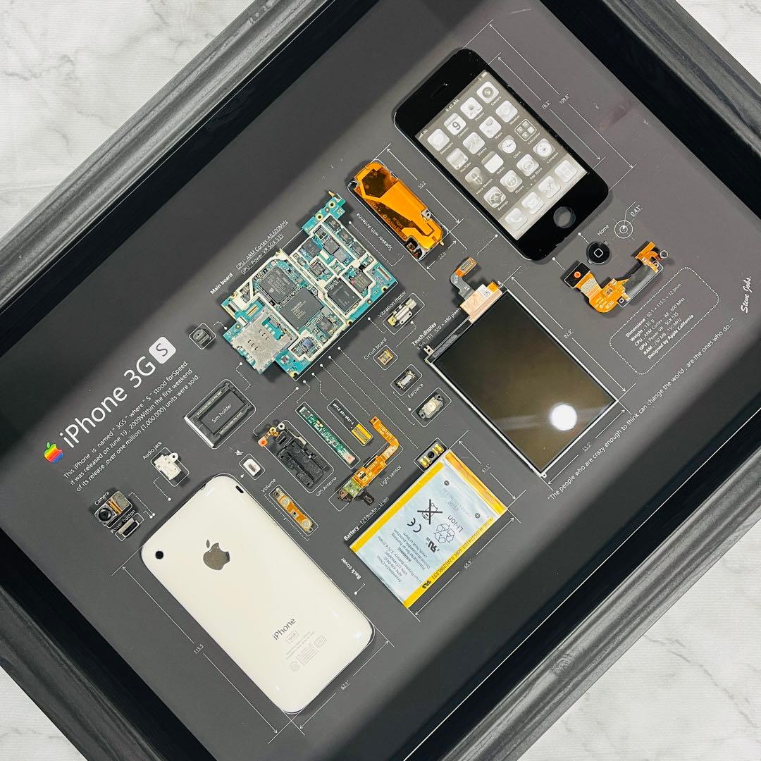 iPhone3GS White 標本アート ボックスフレーム仕様