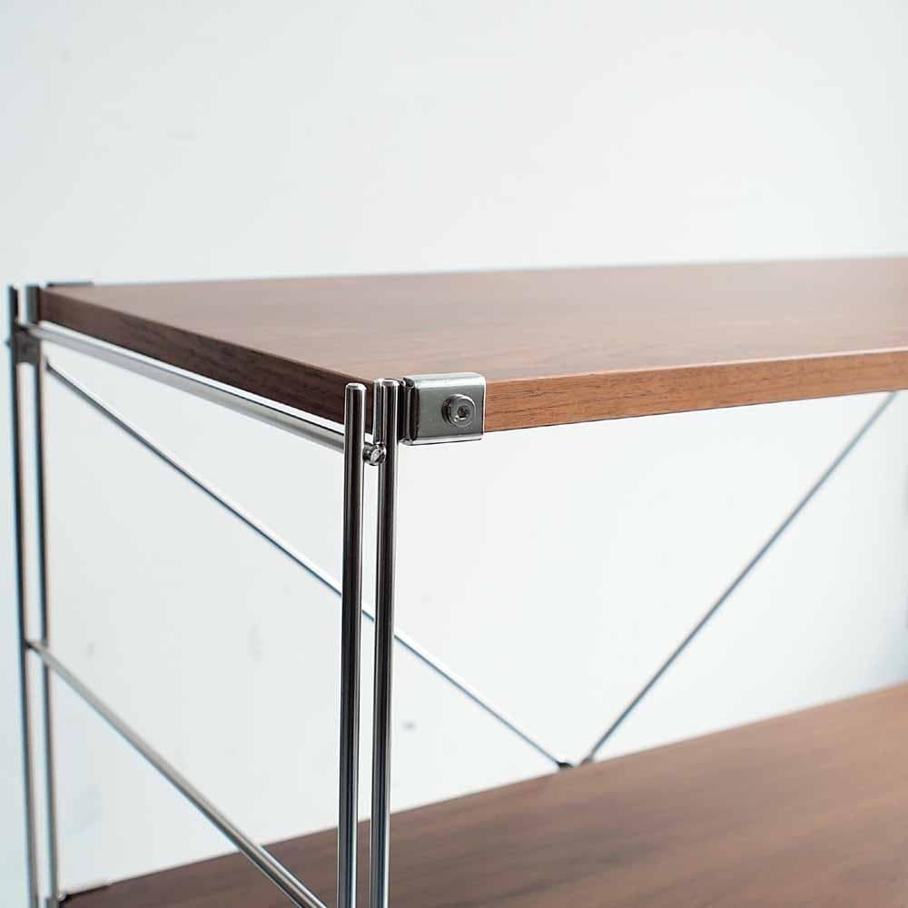無印良品/MUJI ウォールナット材 ステンレスユニットシェルフ ZR24446