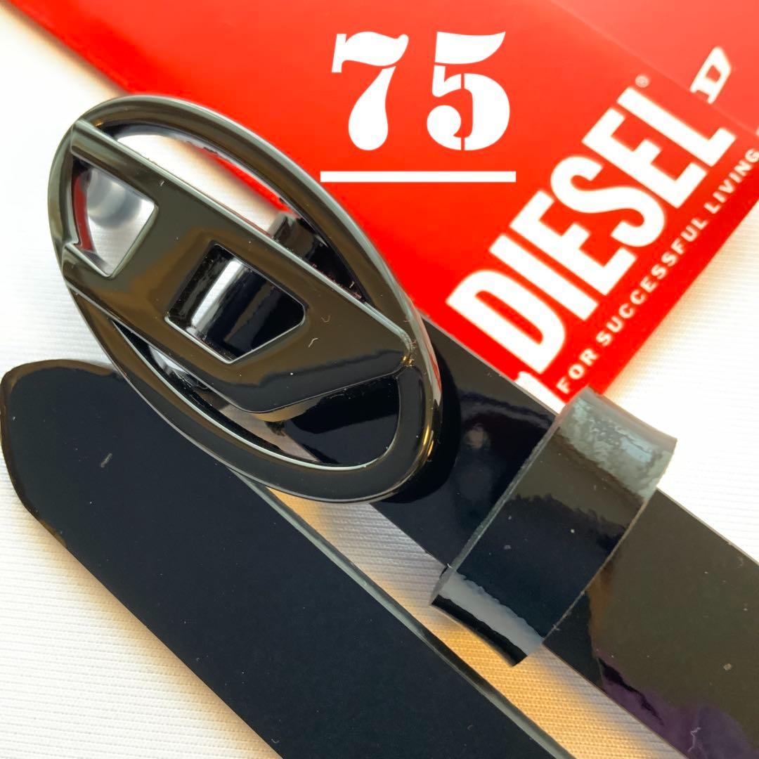 DIESEL　BELT　75　B-PLAY 15　X10323　ロゴ　光沢　新品