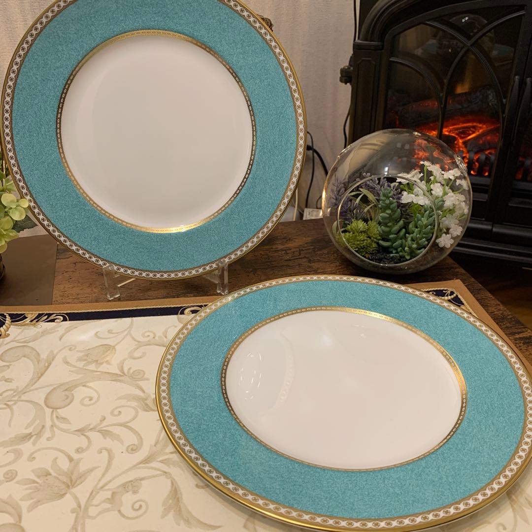 未使用ウェッジウッド ユーランダー　パウダールビー　ターコイズ　ブループレート