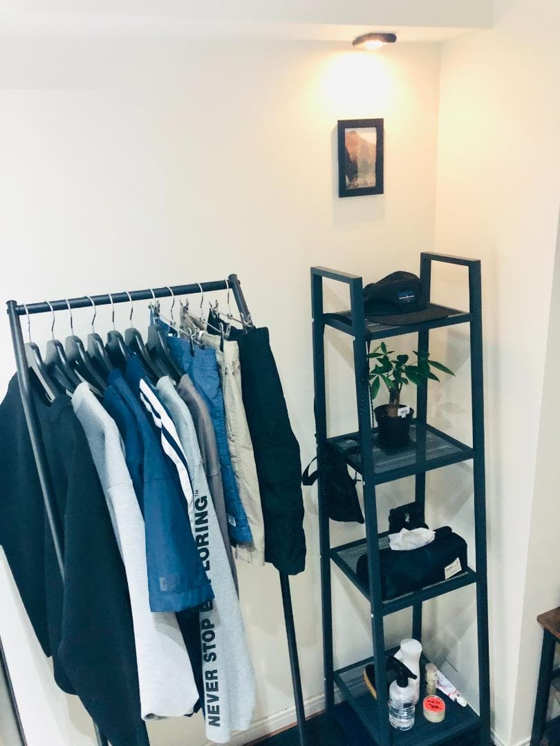 コンパクトパイプハンガーラックシンプルデザイン 軽量 室内用