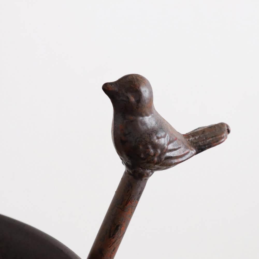 スタンドプランター/鉢カバー レトロ調アイアン 小鳥