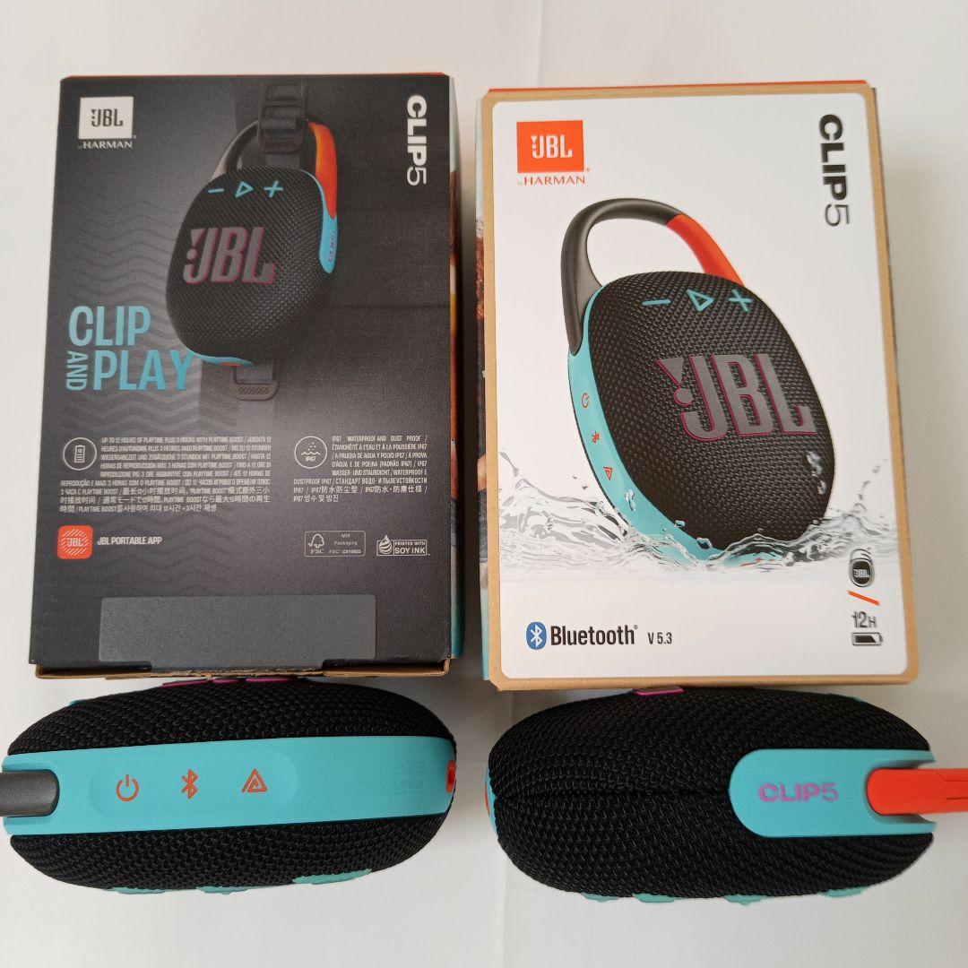 JBL CLIP5 ファンキーブラック ワイヤレススピーカー 二台組