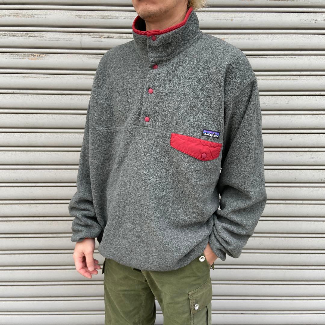 patagonia☆パタゴニア☆シンチラスナップT☆フリース☆グレー☆L☆14年