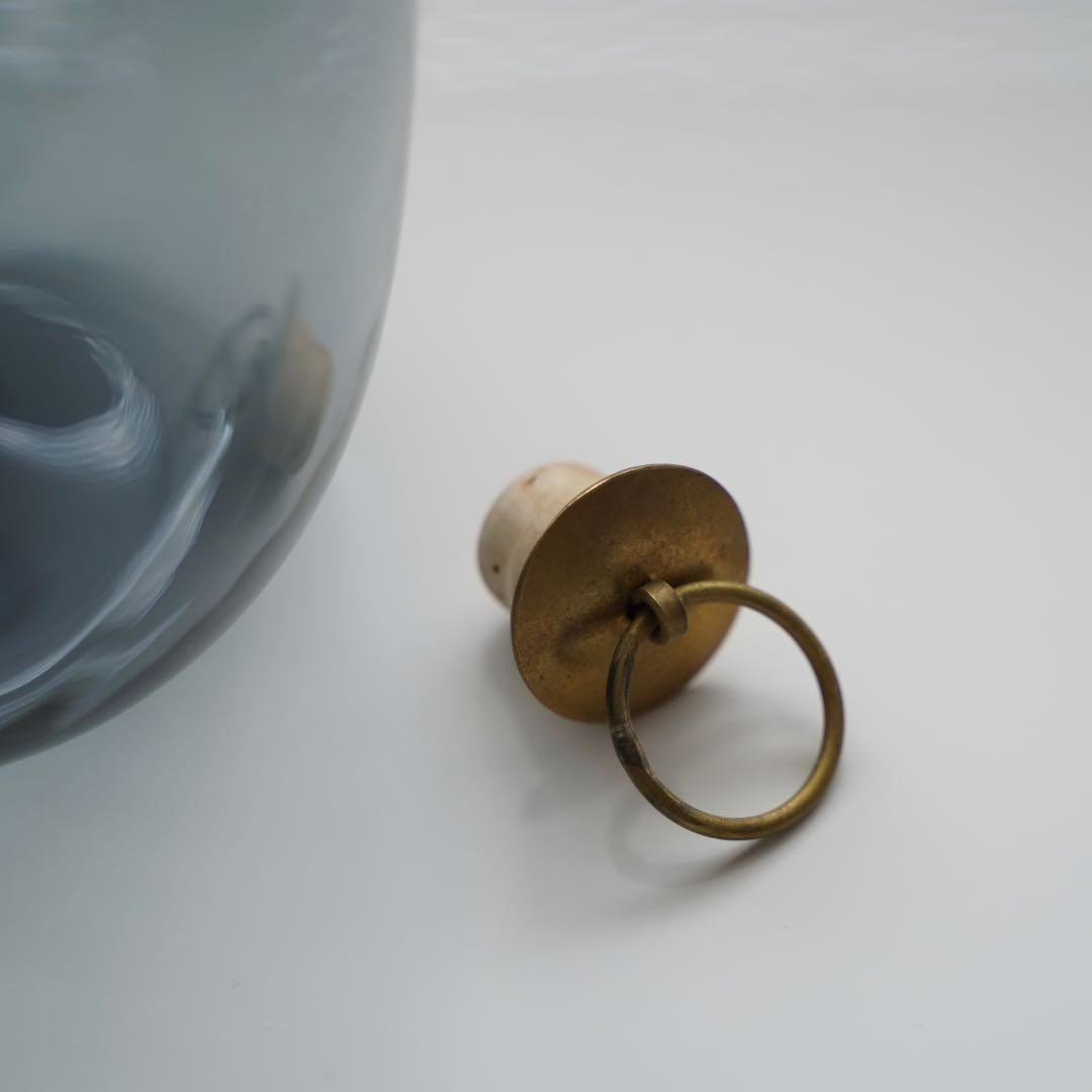 【貴重】津田清和　丸酒瓶　真鍮コルク蓋付